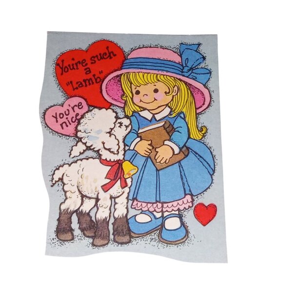🎯 10 for $10 / Vintage Valentines Card, Old School, Little Lamb - Picture 1 of 4
